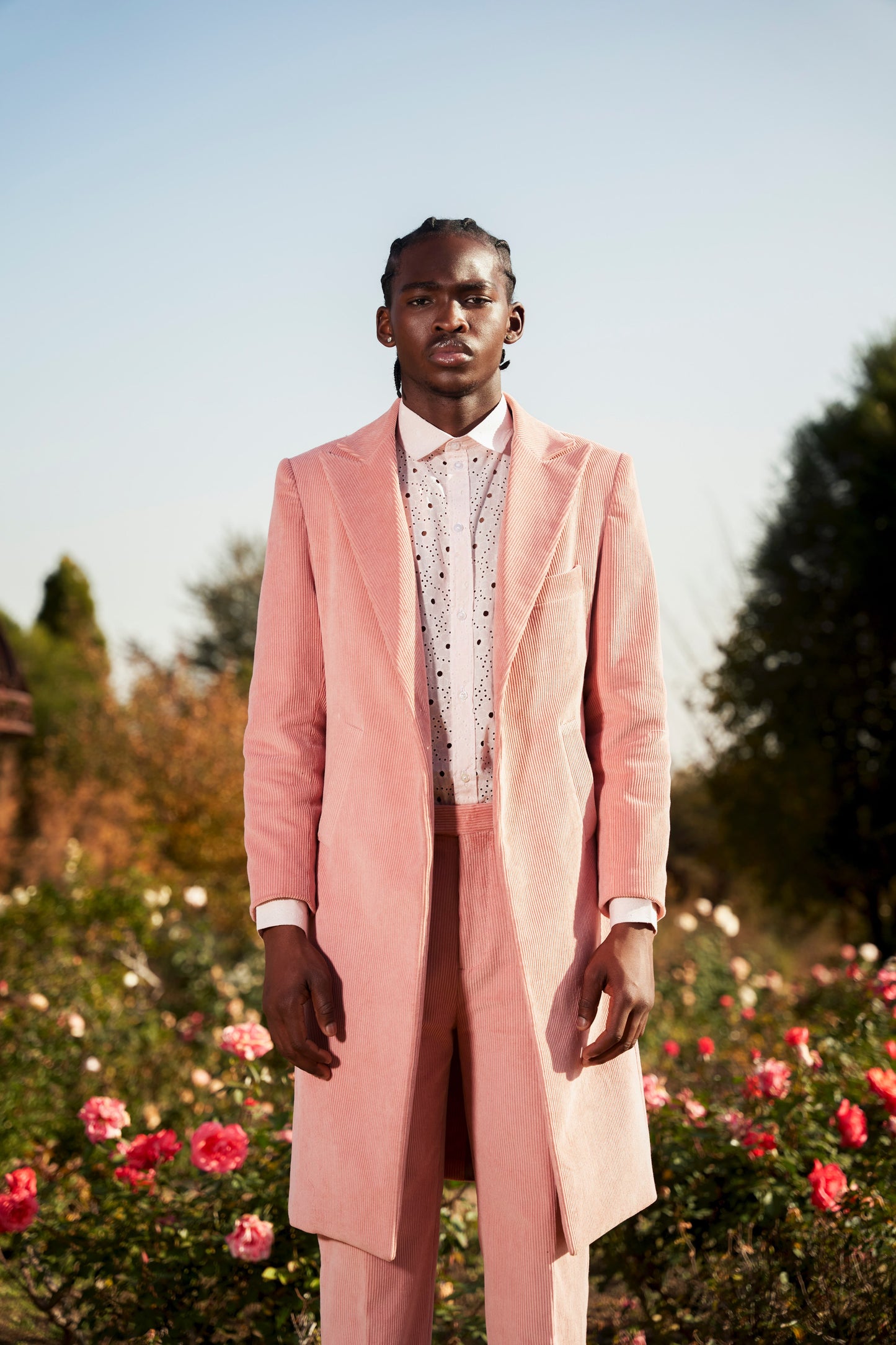 Phola Pink Corduroy Mens Suit