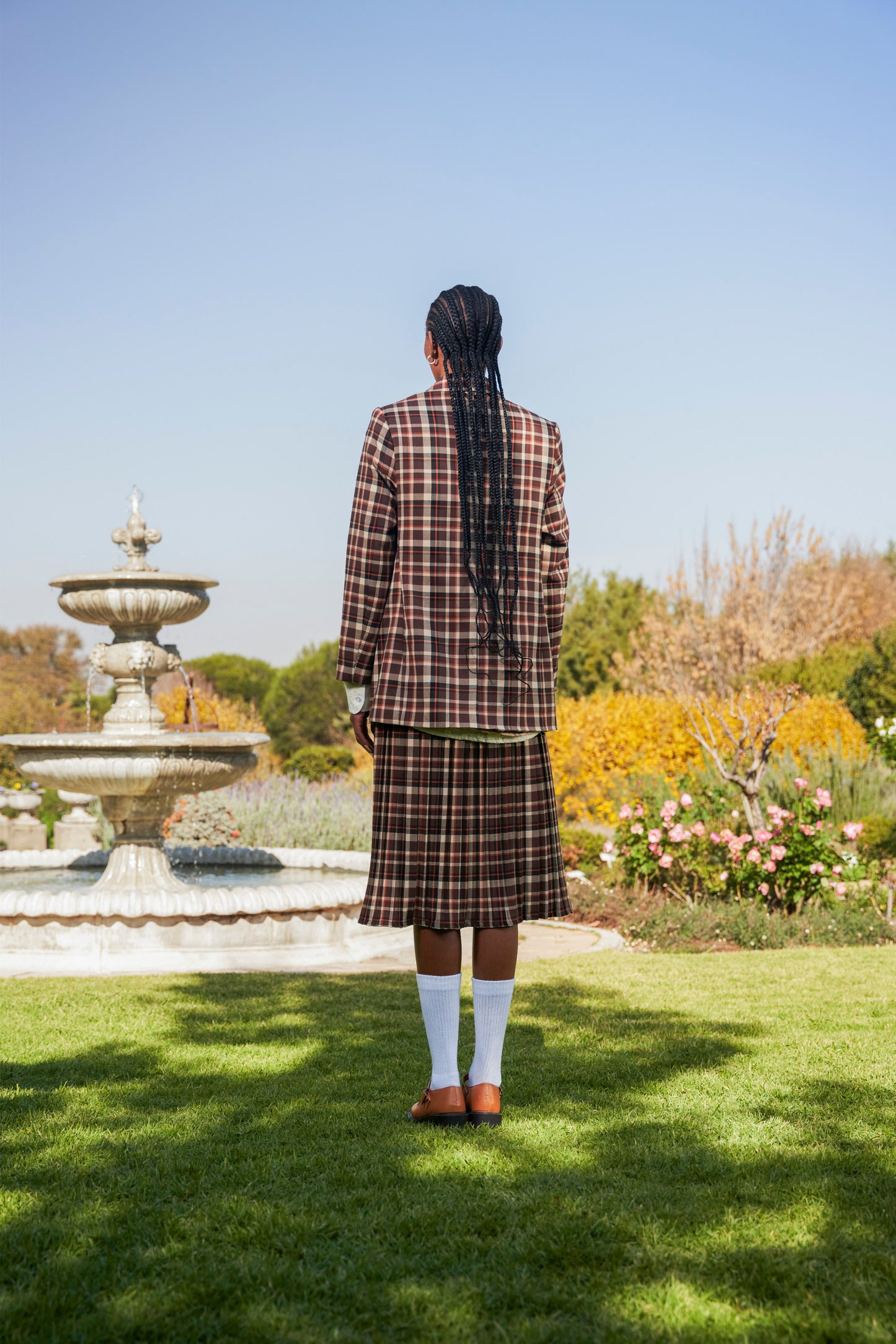 Phola Park Sunday Best Brown Tartan Pleated Skirt