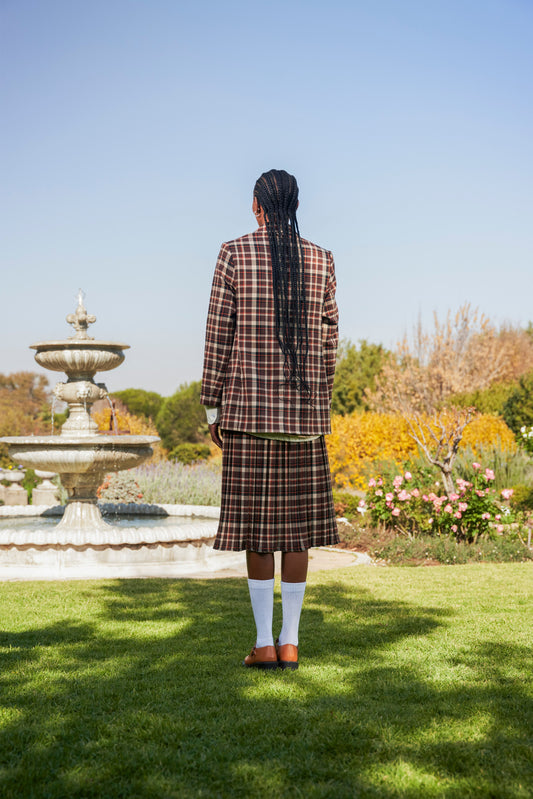 Phola Park Sunday Best Brown Tartan Women’s Tailored Blazer