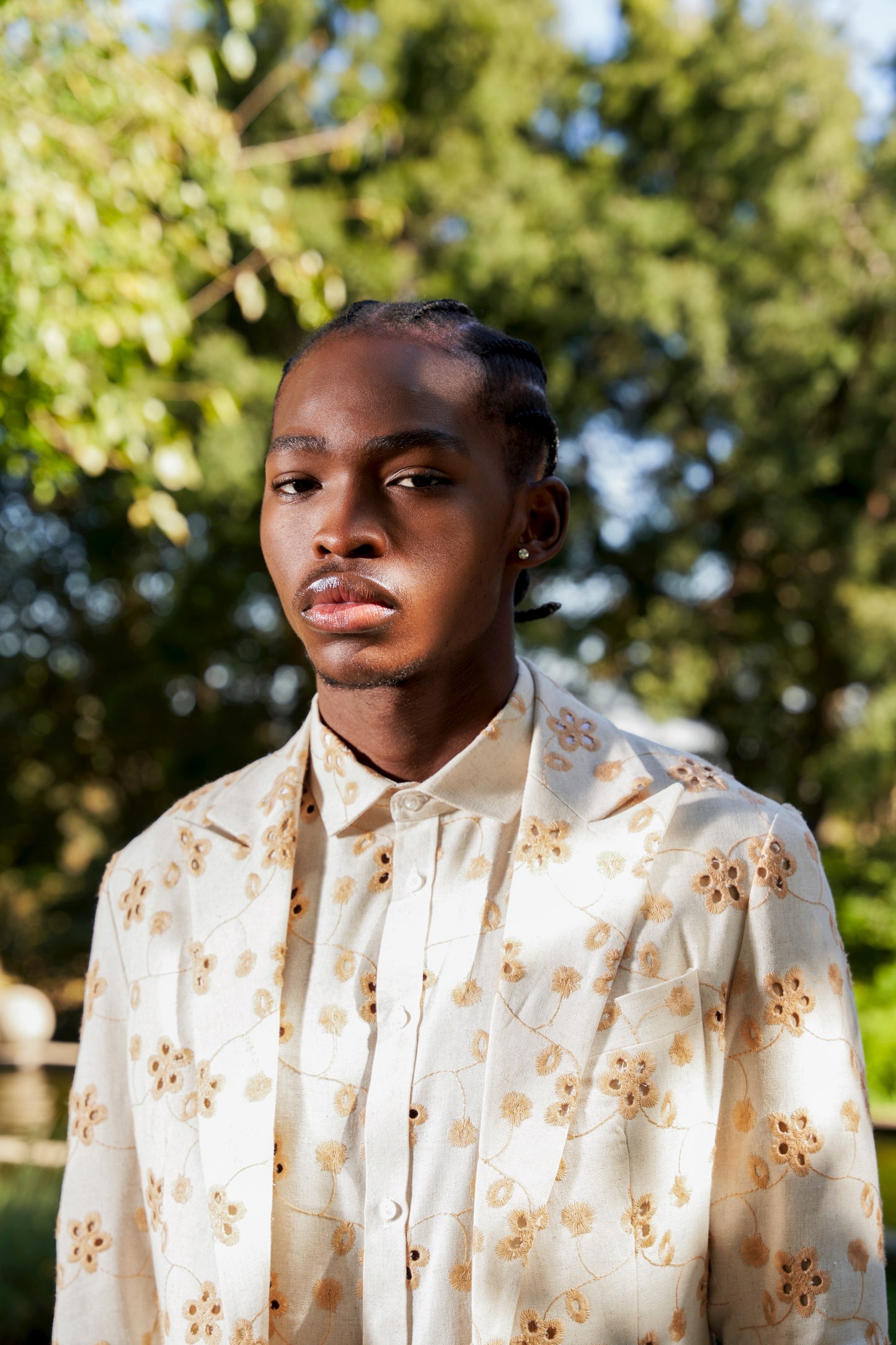 Phola Park Sunday Best Linen Cream Brown Suit